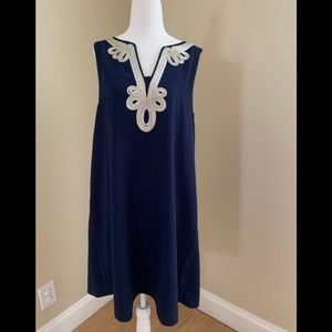 Lilly Pulitzer.  Navy/gold A-line dress size 14